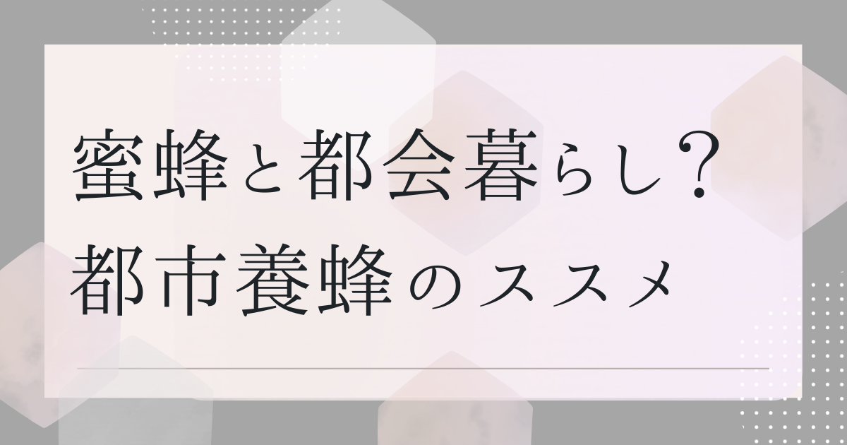 蜜蜂と都会暮らし？　都市養蜂のススメ